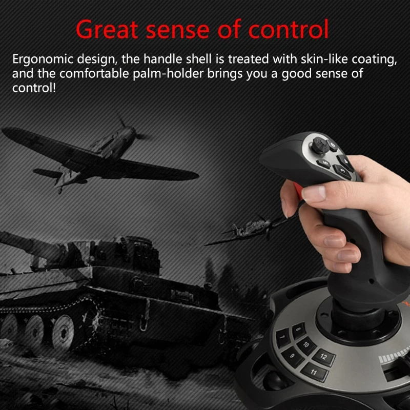 1Pc PXN-2113 Flight Joystick Has 12 Programmable Buttons And Vibration Function Suitable For PC Windows XP/7/8/10 System