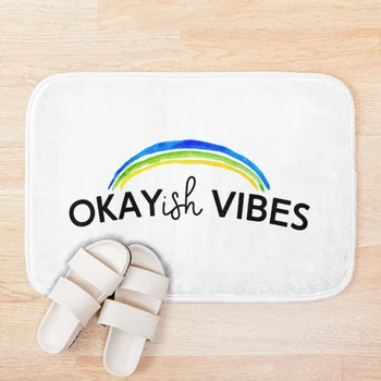

Okayish Vibes Shirt - Because Good Vibes Only is Impossible... Bath Mat Bathroom Bath Mat Set Mirrofiber Cartoon Bath Rug Set