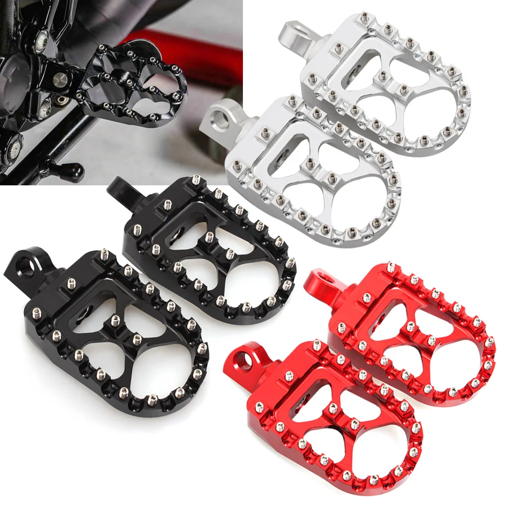 YHMTIVTU CNC Wide Foot Pegs 360/° Rotating Footpegs Fits for Harley Dyna Fatboy Street Bob Sportster Bobber Chopper Black