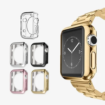 

Slim TPU Watch Cover For Apple Watch 5 4 40mm 44mm case 360 Degree Soft Clear Case Screen Protector for iWatch 3/2/1 42mm 38mm