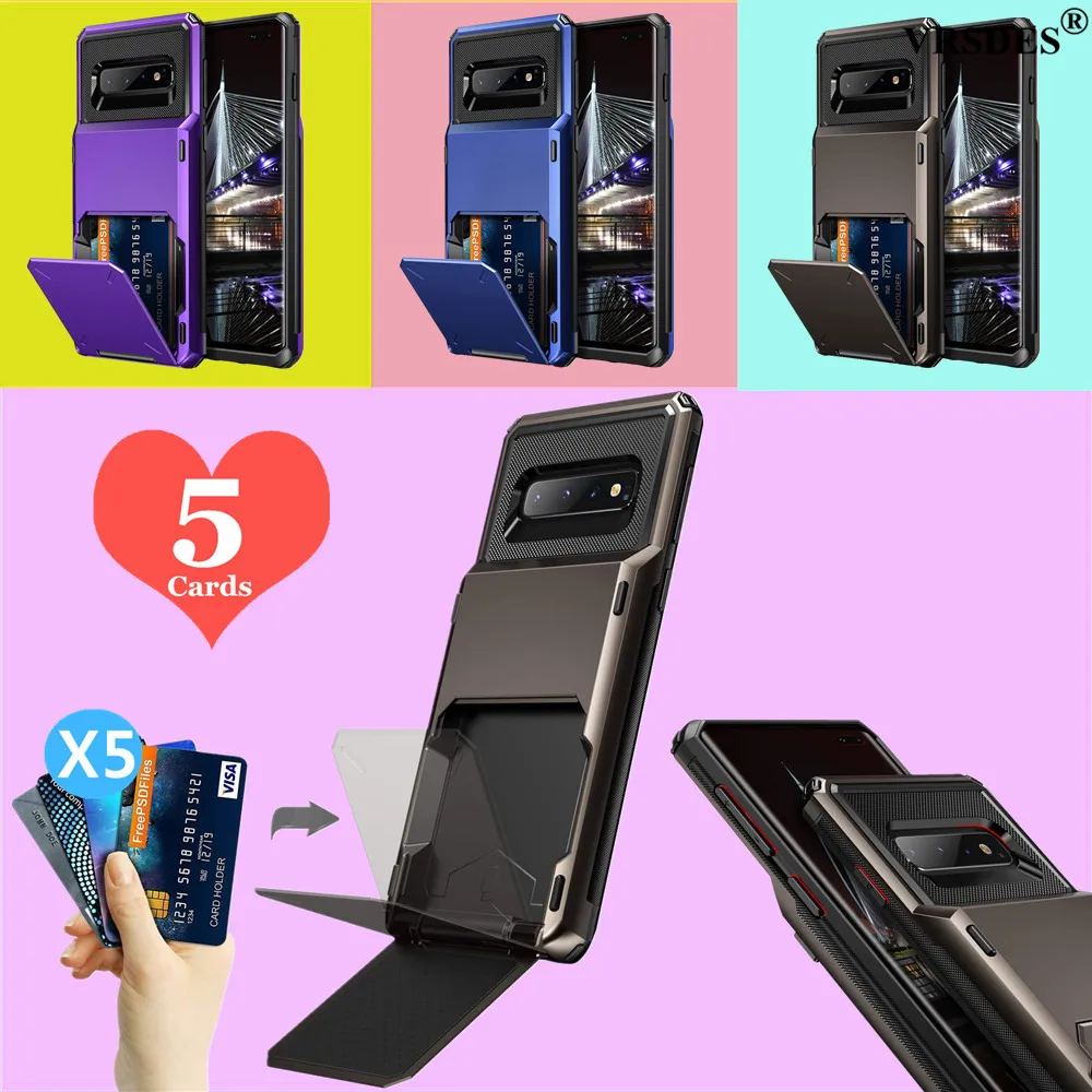 Чехол Кошелек С 5 Карманами Для карт для Samsung Galaxy S20 Ultra S10 5G S10E S9 S8 Plus S7 Note 8 9 10
