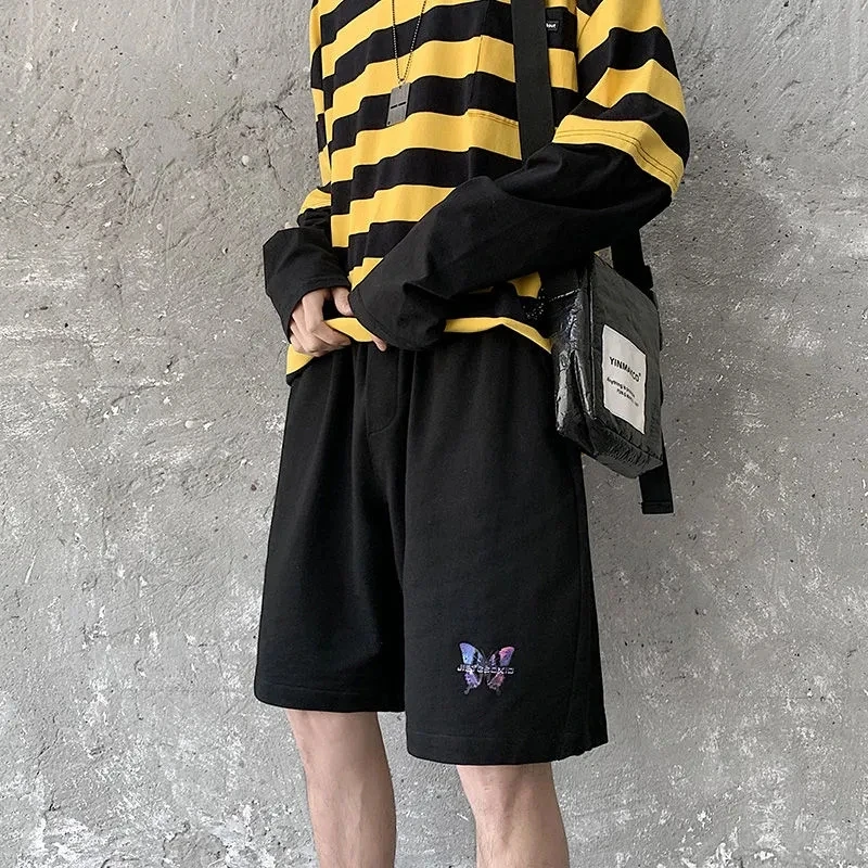 Multicolor Korean Harajuku Butterfly Print Casual Basic Shorts Female Summer Fashion High Waist Loose Fitness Biker Shorts Women