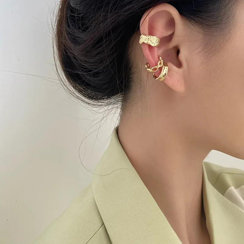 Pendientes sencillos con Clip cruzado para mujer y niña, joyería con perlas de circonita cúbica, sin Piercing