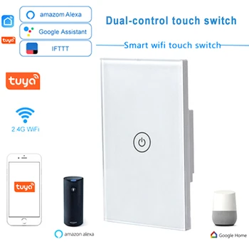

Smart touch switch bedroom corridor stairs dual control control WIFI network APP wireless control US standard 1/2/3gang switch