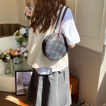 

Purses and Handbags Fashion Circular Bags Single Shoulder Portable Large Capacity Bags for Women Simple Casual Messenger Bags