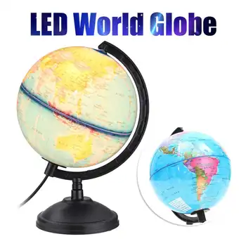 

LED World Globe Mapwith Stand Home Office Decor Ornaments Desk Night Light Children Kids Earth Geography Educational Gift Toys