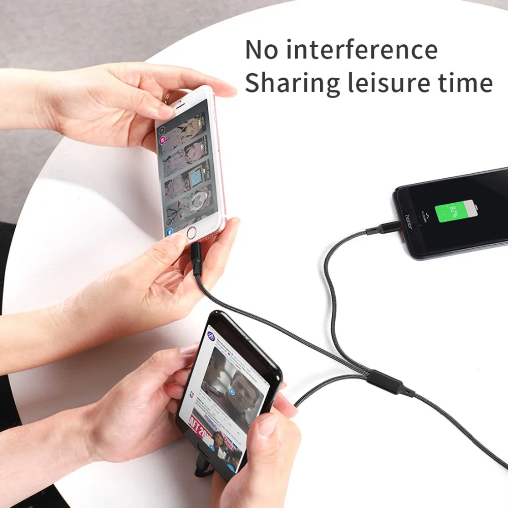 3 в 1 СВЕТОДИОДНЫЙ модуль панели управления usb type-C 8pin Кабель зарядного устройства нейлоновый плетеный провод для смартфона зарядный кабель для мобильного телефона шнур