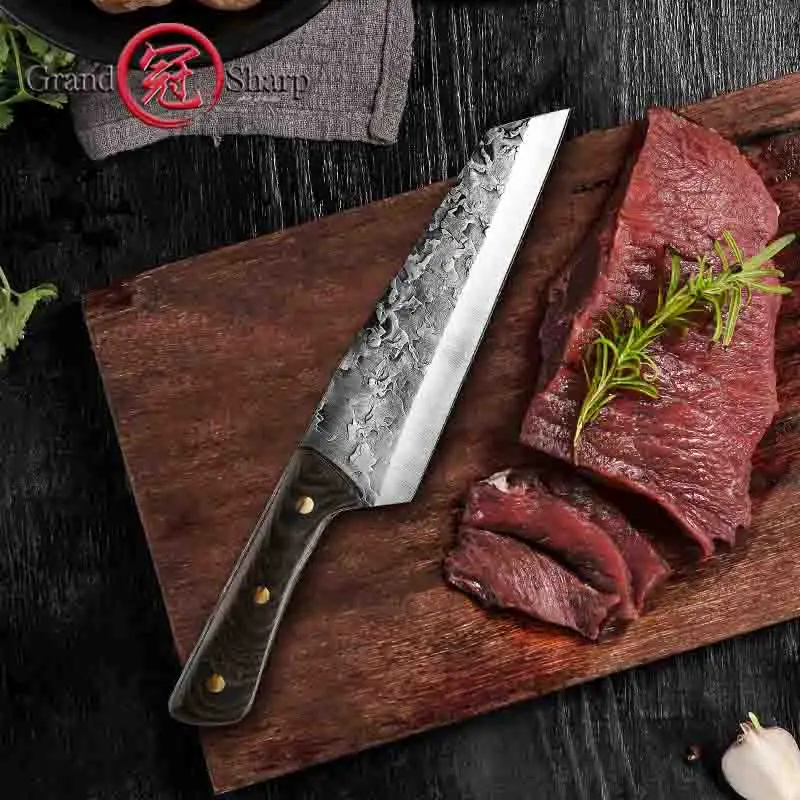 7 дюймов кованый кухонный нож ручной работы мясник мясорубка Мясницкий китайский