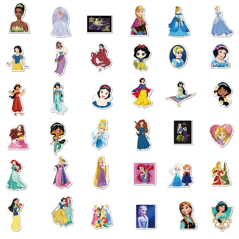 50/100pcs Disney Princesses Mixed Kawaii Stickers Graffiti Decals DIY  Luggage Tablet Water Bottle PVC Cartoon Sticker Kids Gifts - AliExpress