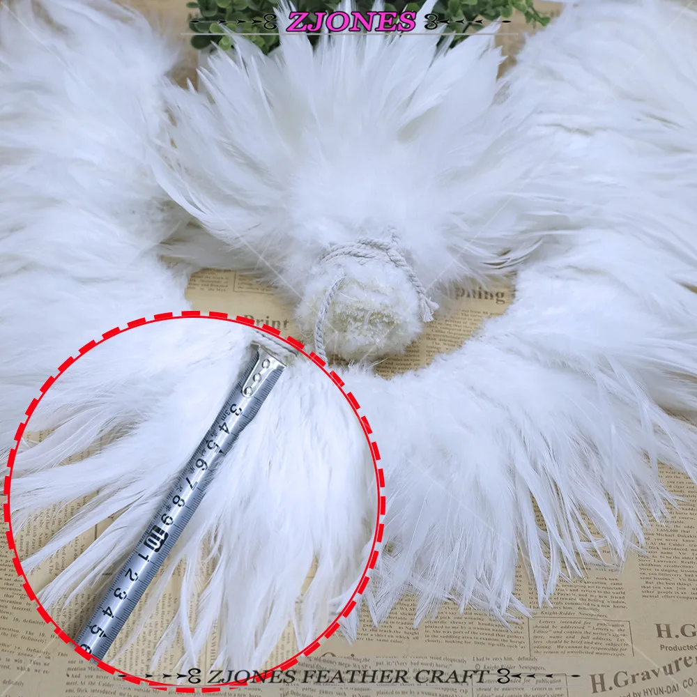 Белый Coque перо петух Седло Hackle Strung 6 8 &quotнатуральная курица отделка из перьев