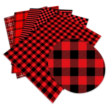 

Hot Check Stripe Pattern Design A4 22x30cm Printed Faux Leather for DIY Bag Material Fabric for Hairbow Decoration Accessory