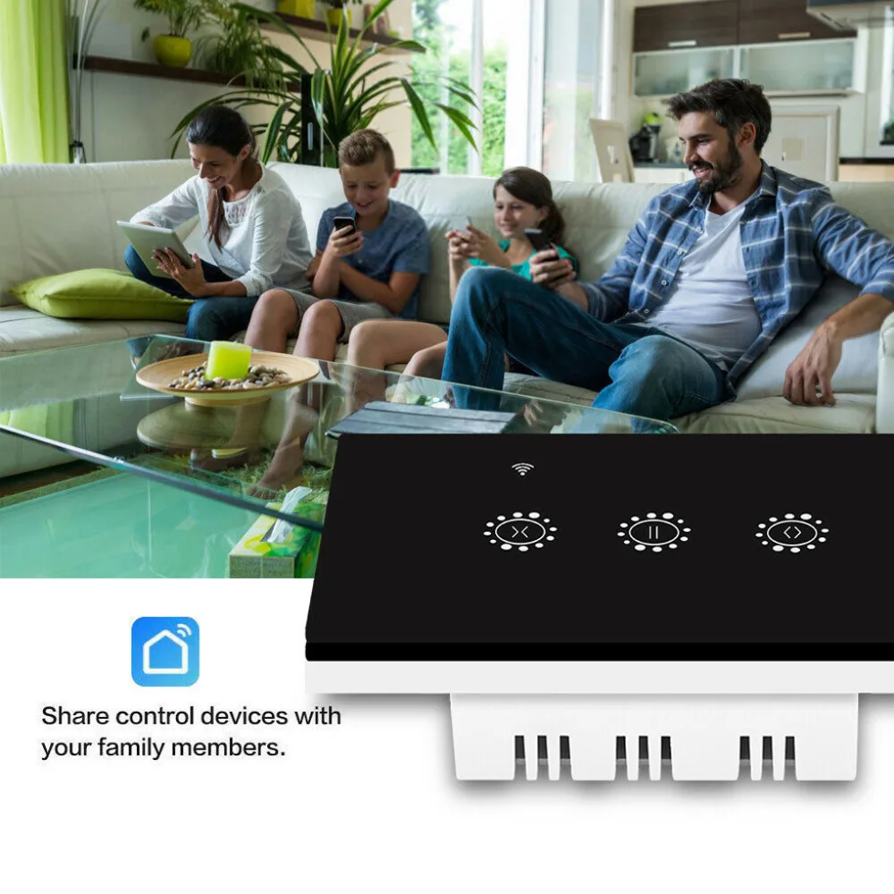 Смарт Wi-Fi пресс занавес переключатель мобильное приложение управление Поддержка Google Home Alexa Электрический моторизованный занавес затвора
