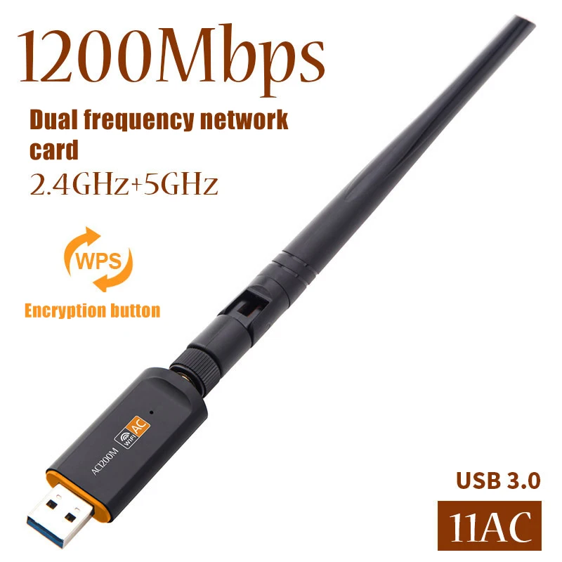 USB 3,0 1200 Мбит/с Wifi адаптер двухдиапазонный 5 ГГц 2,4 ГГц 802.11AC антенна Wifi ключ сетевая карта VDX99