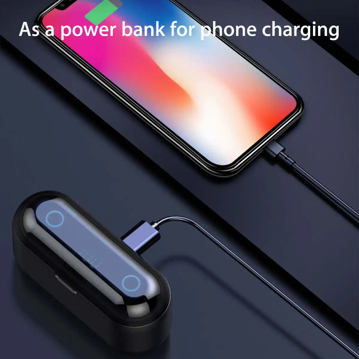 TWS Wireless bluetooth 5 0 Earphone LED Display Mini Wireless With 2000mAh Power Bank Phone Holder Sports Gaming Earbuds