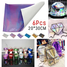 6 шт. голографические зеркальные металлические виниловые ПУ искусственная кожа DIY шитье для сумок обувь и ремесла DIY кожаные ткани