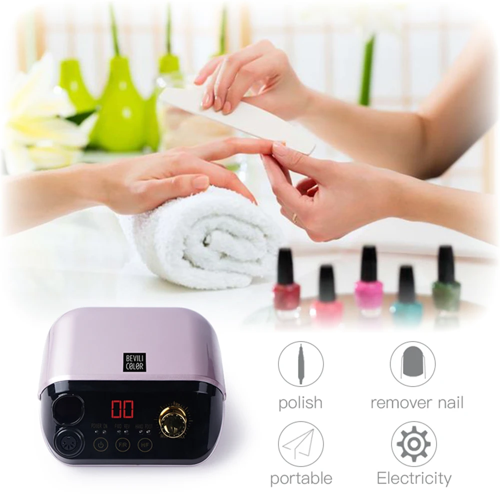 

Nail Sander Electric Nail File Machine 0-35000RPM Manicure Drill for Acrylic Nails with Foot Switch & Nail Drill Bits