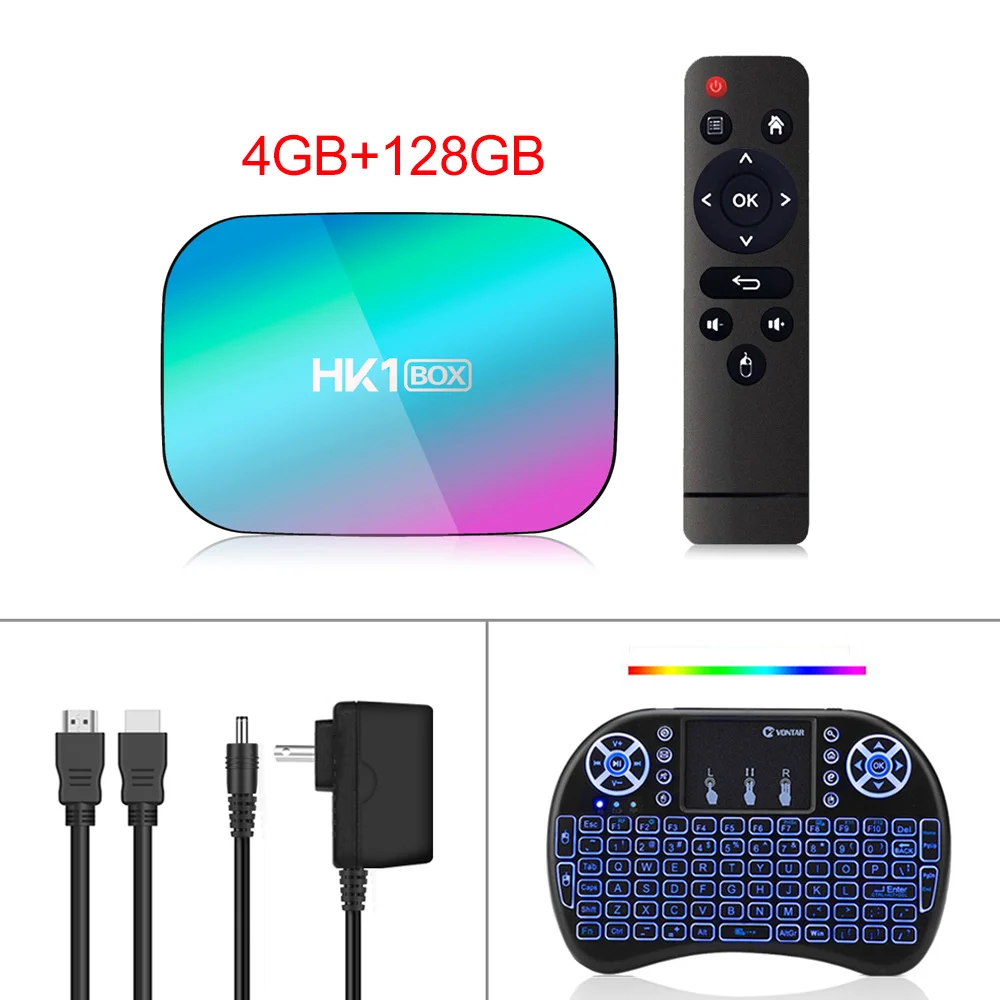 HK1 коробка 8K ТВ приёмник Amlogic S905X3 4 Гб ОЗУ 64 Гб ТВ притв-приставка Android 9,0 1000M двойной Wifi 4K Youtube Netflix Smart tv BOX 4 4 4 4 4 4 4 4 4 Гб 32 32 32 Гб - Цвет: 4G128G i8 BK