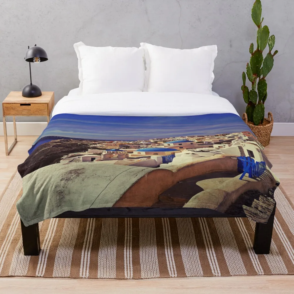 

All Season Printed Fleece Blanket Super Soft Cozy Throw Blanket Santorini