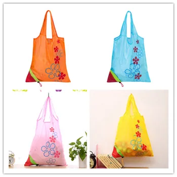 

Large Nylon Reusable Folding Strawberry Eco Grocery Bag Retail Shopping Tote Bag Shopping Bags Large Capacity and Durable