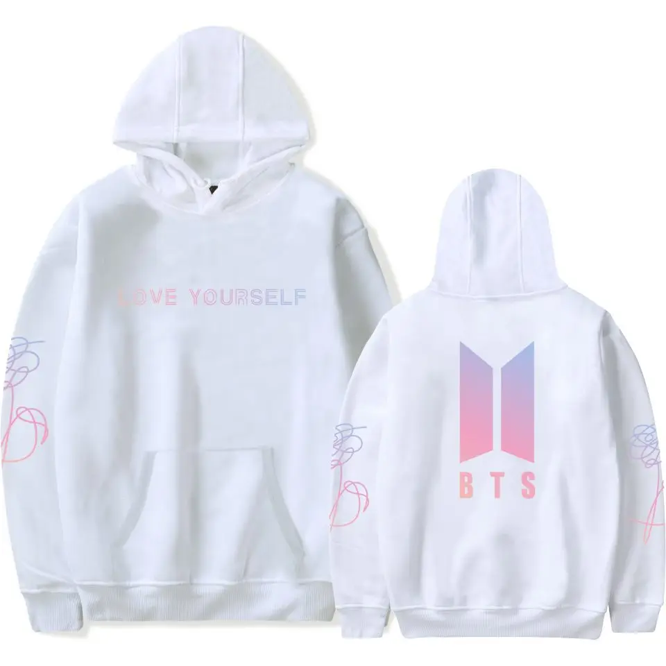 BTS пуленепробиваемые Мальчики Осень и зима альбом любят себя стиль знаменитостей плюс бархат мода влюбленных Толстовка