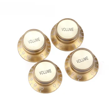 

Musiclily Pro Imperial Inch Size Top Hat Bell Reflector Volume Knobs for USA Made Les Paul SG Electric Guitar, Gold (Set of 4)