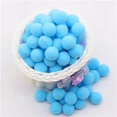 Мини-платье из пышного мягкого Pom Poms помпонами ручной работы для детей игрушки свадебный Декор Сделай Сам швейного Ремесла поставок 8/10/15/20/25/30 мм Pompones - Цвет: 07sky blue