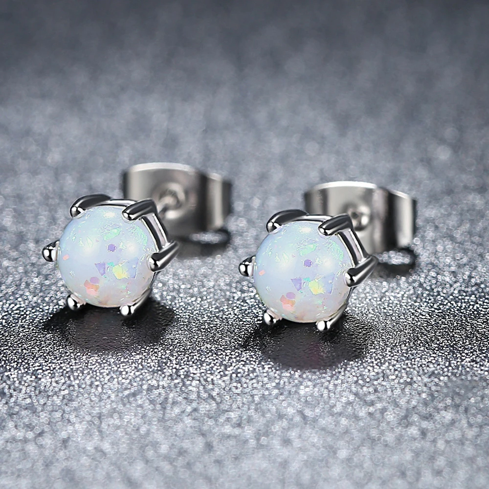 Модные серьги медный материал опал Pushpin сапфир роскошный кристалл простой для