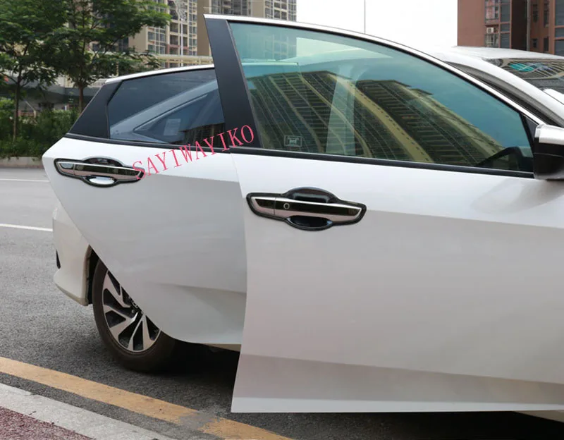 Подходит для Honda Civic 10th автомобильный Стайлинг из углеродного волокна снаружи дверная чаша с дверной ручкой крышка автомобильные аксессуары