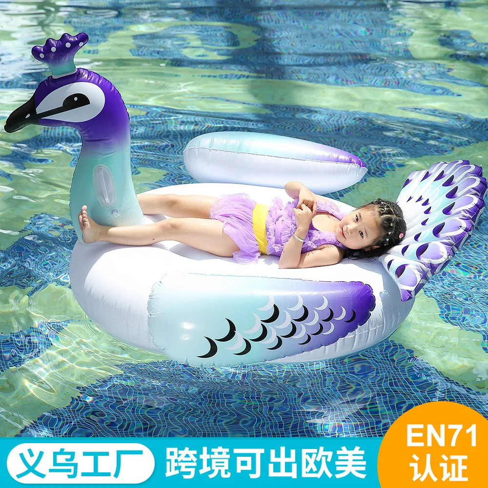 

Yiwu Factory Environmentally Friendly PVC Water Riding Children Swimming Pool Inflatable Peacock Water Riding Wholesale Customiz