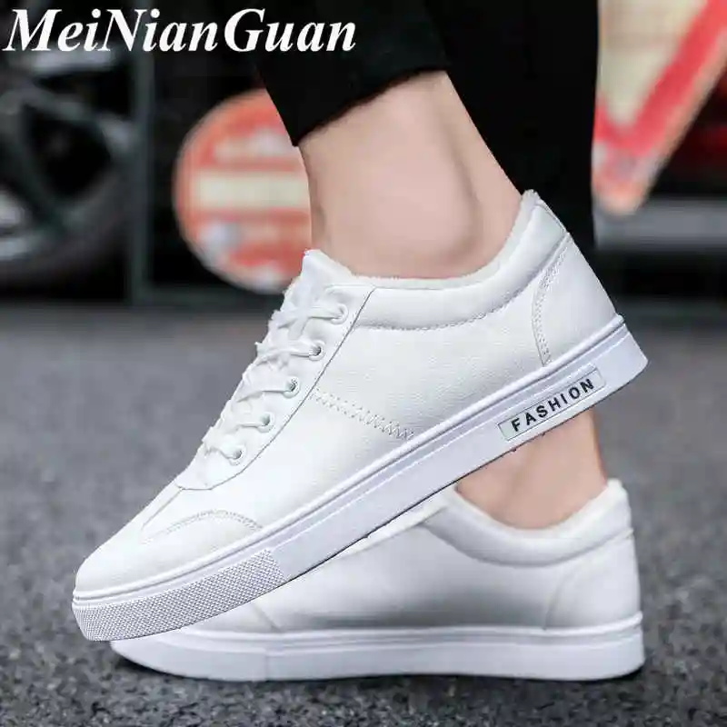 マンレースアップスポーツスニーカー男性靴豪華な男性スポーツ靴冬暖かいメンズランニング靴の革の男性雪トレーナーk5 ランニングシューズ Aliexpress