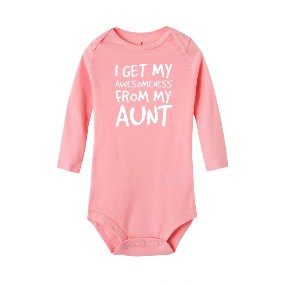 Детские боди с милым принтом «I Get My Awesomeness», с длинными рукавами, Ropa Babe, Зимние Боди, комбинезон для малышей - Цвет: RF06-LRPPK-