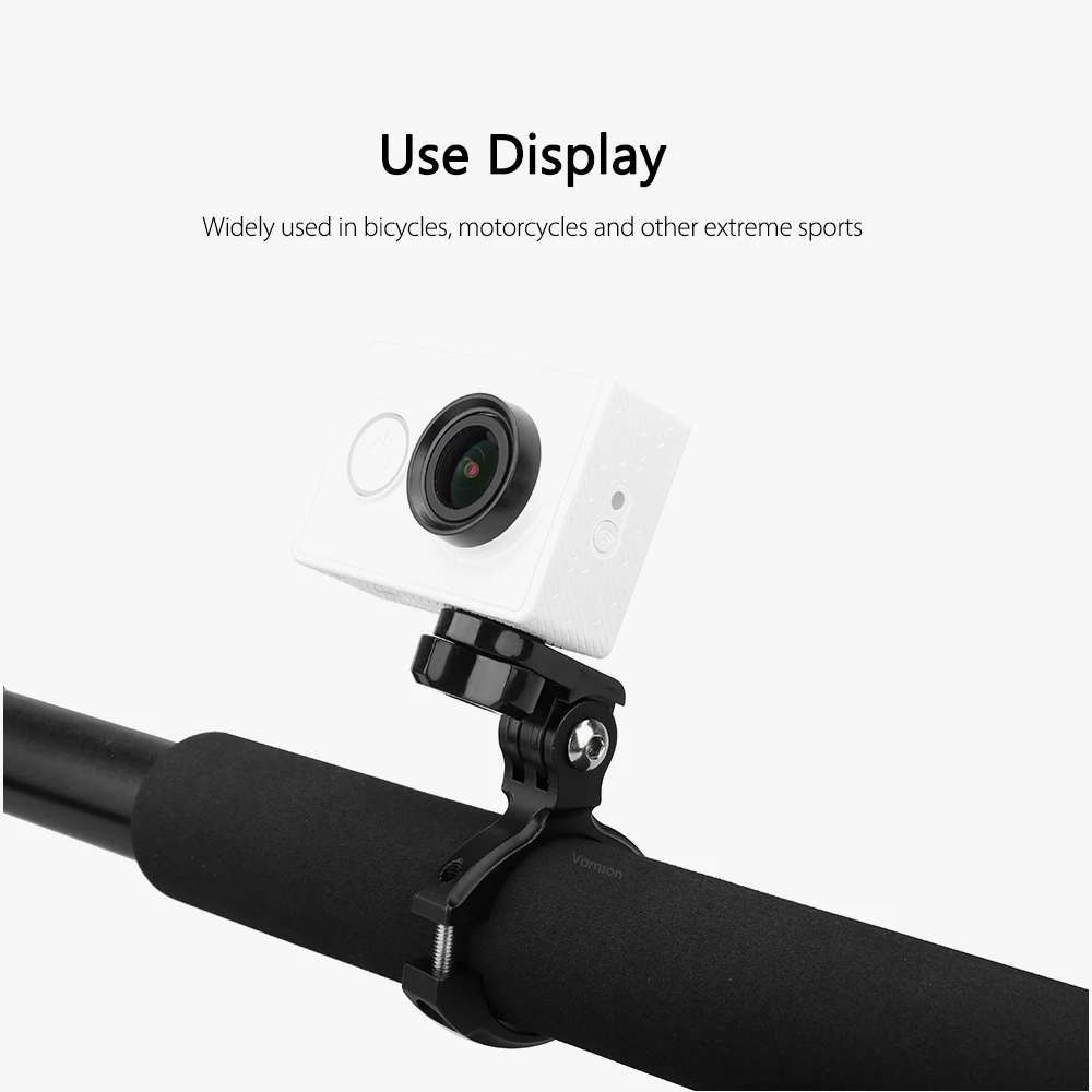 Vamson для Go pro Алюминиевый велосипедный руль штативы черный для Gopro Hero 7 6 5 4 для Xiaomi для Yi аксессуары VP501