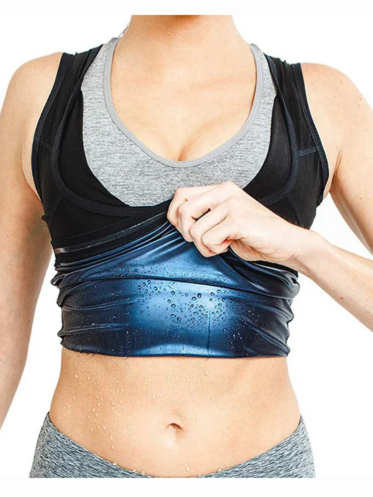 

Plus Size Hot Shapers Sweat-Body Shaper Vest Gym Fitness Waist Traine Weight Loss Black Fat Burning Sauna Running Vest Shapewear