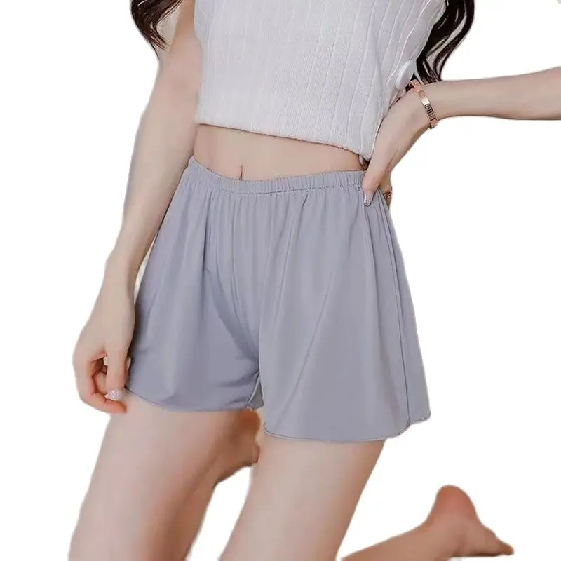Summer Silk Women Safety Pants Thin Loose Boxer Femme Safety Pants Shorty Under Skirt Bottom Quick Dry Shorts for Women safety shorts,safety pants