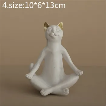 

Creative Resin Yoga Cat Figurine Vintage Lucky Cat Statue Home Decor Craft Room Decor Objects Resin Animal Sports Figurine M4320