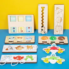 

Montessori Children Busy Board Accessories Wood DIY Toy Material Early Education Activity Board Parts for Basic Skills Learning