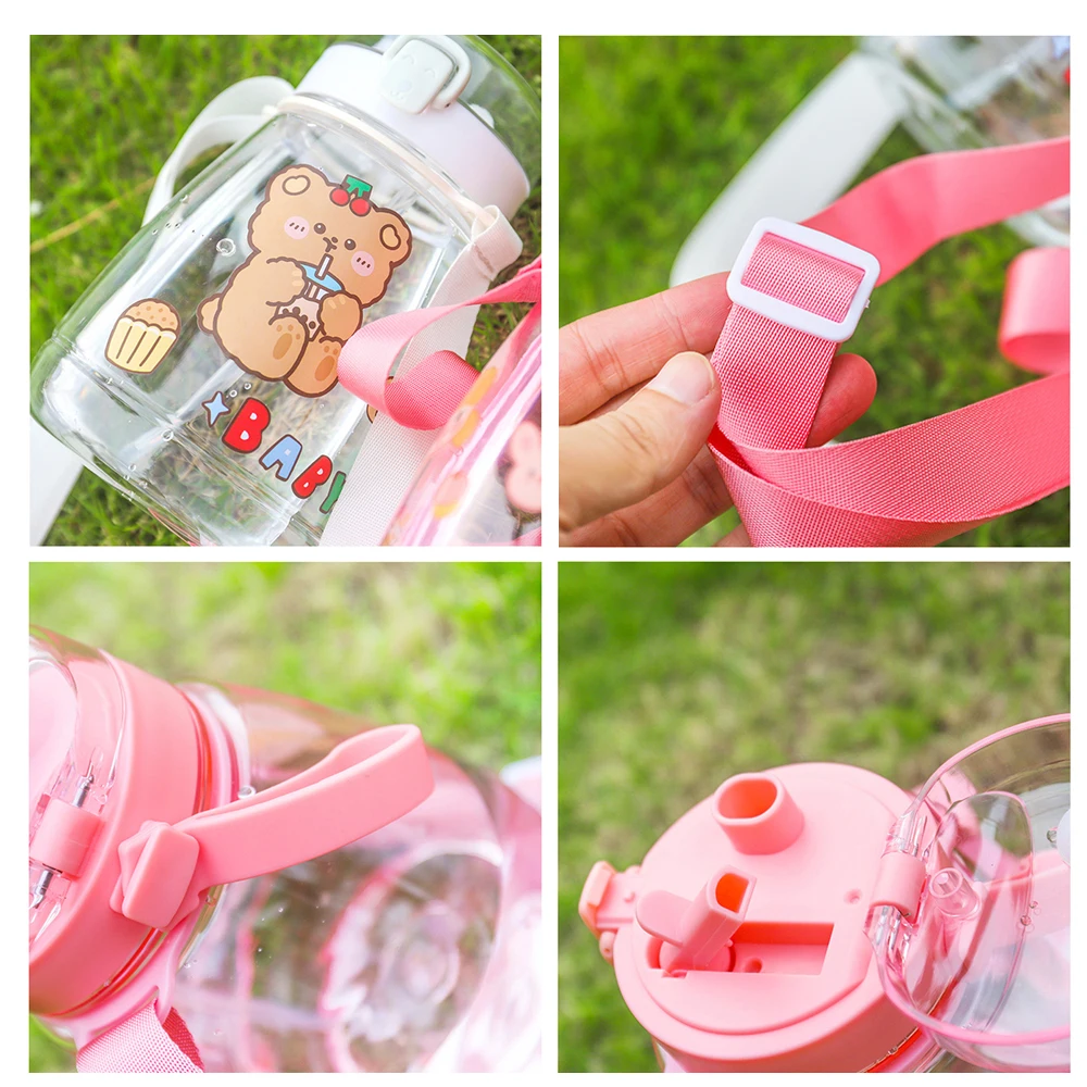 1300ml PP Plastic Water Bottle Baby Bear Durable Water Bottles For