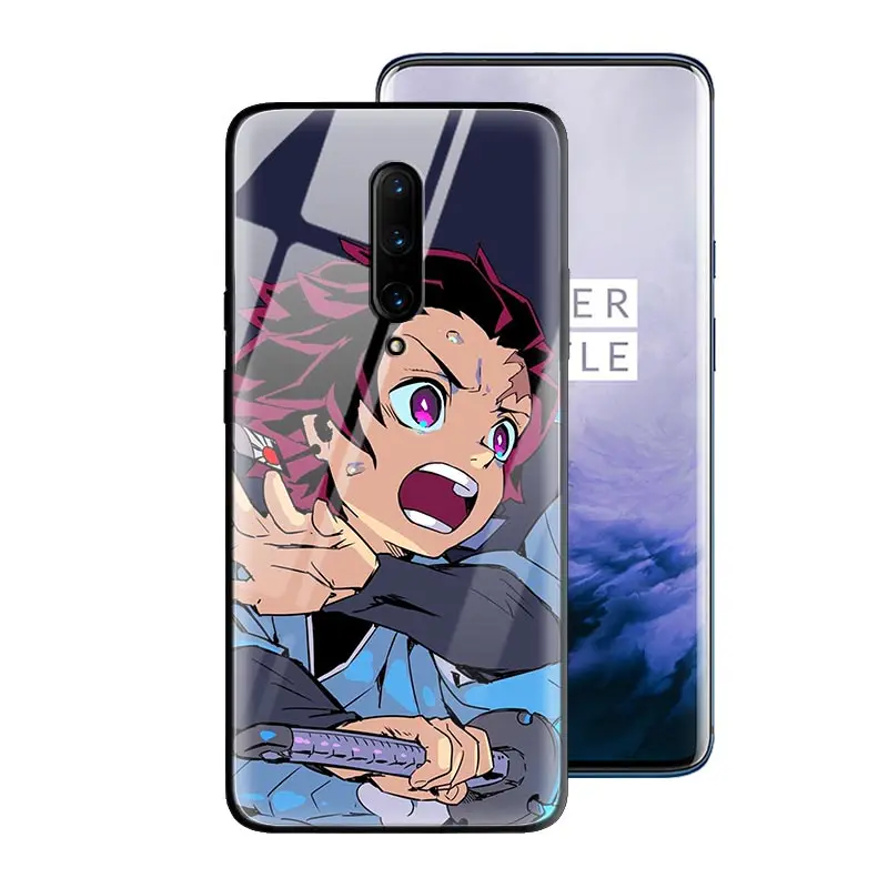 T03 Аниме Demon Slayer Kimetsu no Yaiba закаленное стекло чехол для OnePlus 7 7Pro 7Pro5G 7T 7TPro силиконовый край чехол для телефона, аксессуар - Цвет: T03