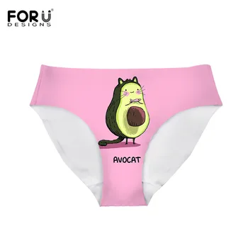 

FORUDESIGNS Avocado Cute Print Women Panties Mid-Waist Semaless Traceless Girls Underwear Briefs Soft Underpants Ladies Panty