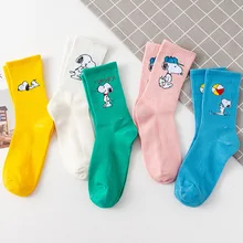 Модные милые носки с героями мультфильмов, женские хлопковые носки с милым рисунком, хипстерские носки для скейтборда, Осенние забавные носки