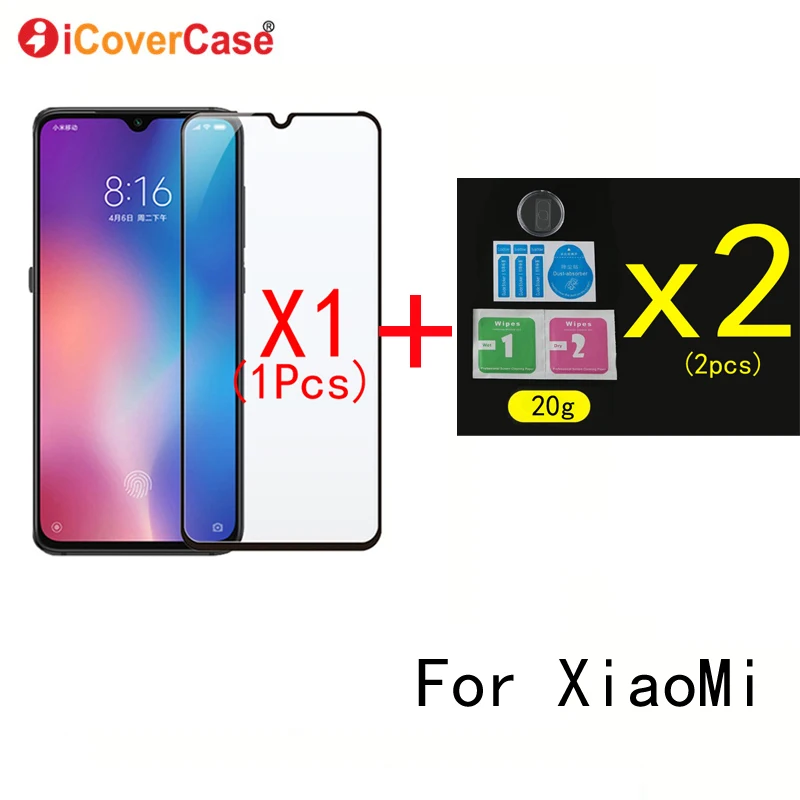 2 шт., 9H пленка для камеры из закаленного стекла и переднее стекло для Xiaomi Mi 8 SE 9 Lite Pro Explorer чехол, Защитная пленка для задней камеры мобильного телефона - Цвет: Both