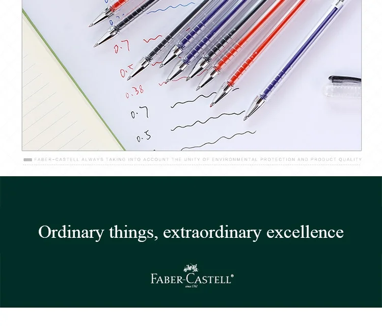Faber Castell чернила для гелевой ручки, черный/красный/синий 0,38/0,5/0,7 мм записи экзамен ручки для офиса, школьные канцелярские принадлежности