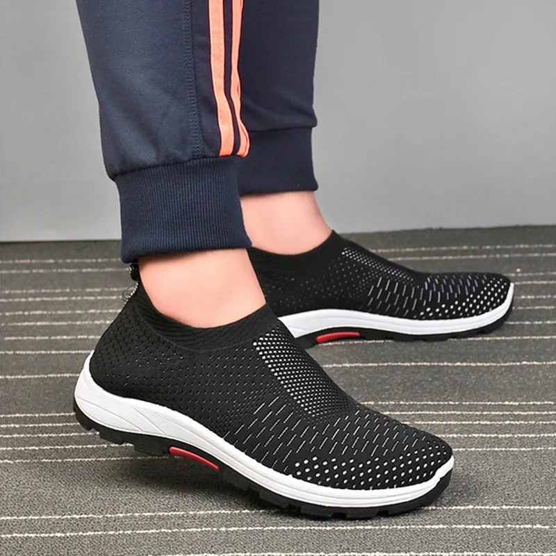 

SHUJIN 2019 Men Breathable Flying Woven Sports Sneakers Male Solid Comfortable Light Mesh Running Shoes Zapatillas Deportiva