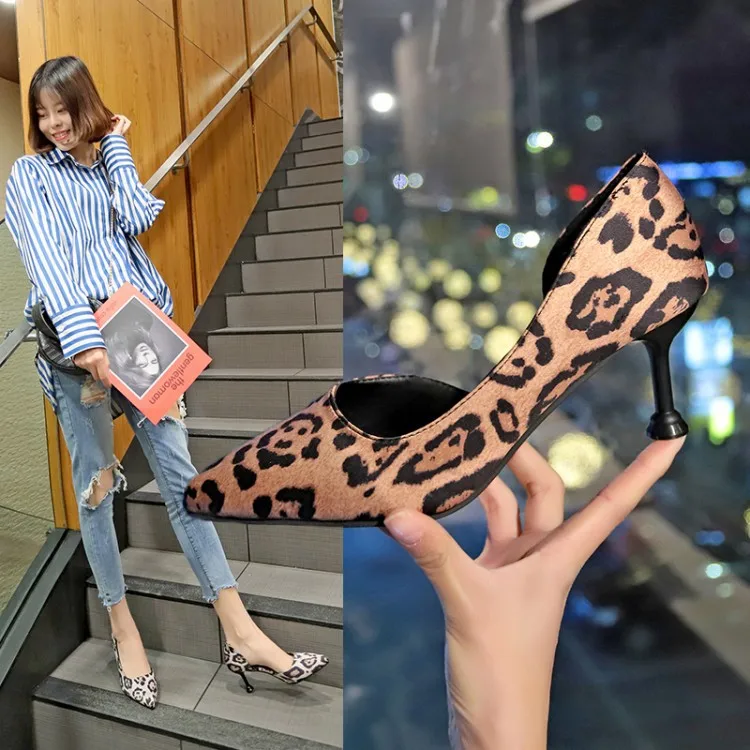 

2019 Europe And America WOMEN'S High-heeled Shoes Spring And Summer 3-5 Cm WOMEN'S Shoes Leopord Pattern Zj6rcjfz