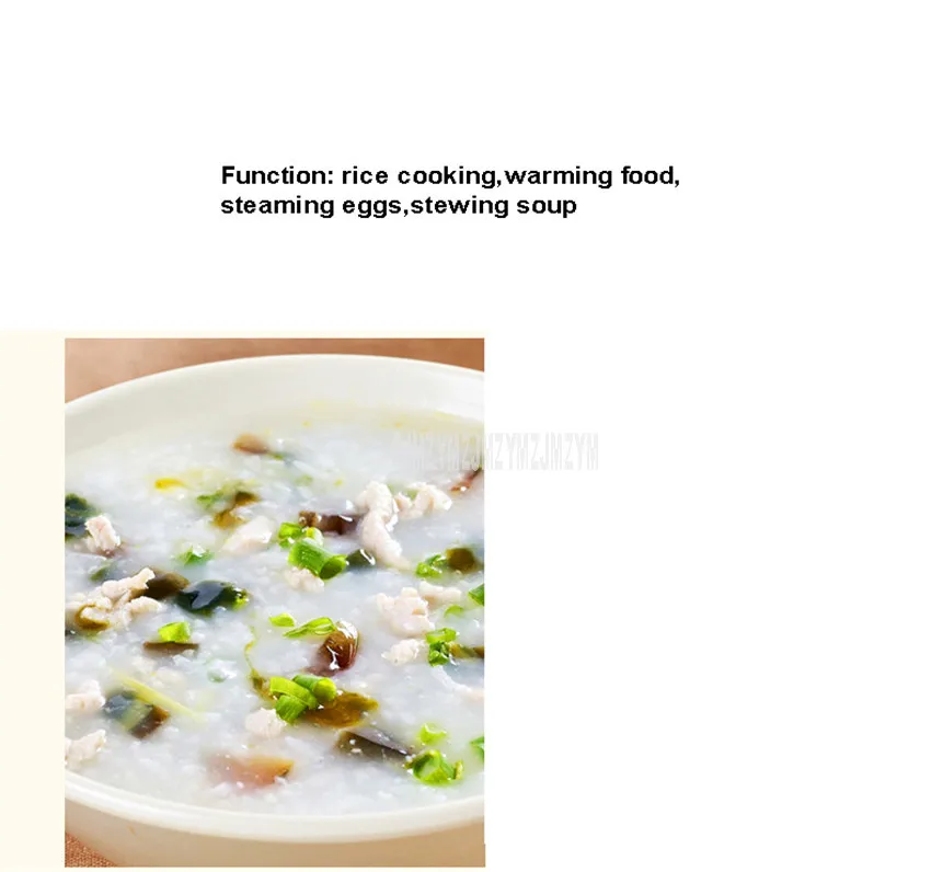 250W 1L Double Ceramic Tank Portable Electric Heating Lunch Box Rice Cooker Food Warm Heater Stewing Soup Cooking Congee Machine