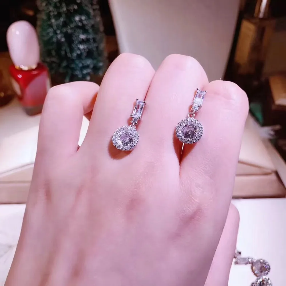 

YTF41 Gift temperament studs with diamond earrings S925 Silver Earrings