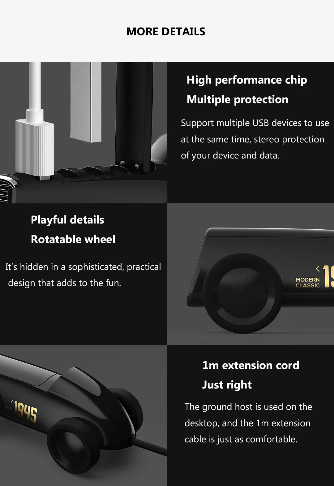 Xiaomi Mijia Youpin Bcase USB 2,0 Мульти USB разветвитель 4 порта расширитель винтажный Автомобильный USB Разъем Порт портативный расширитель