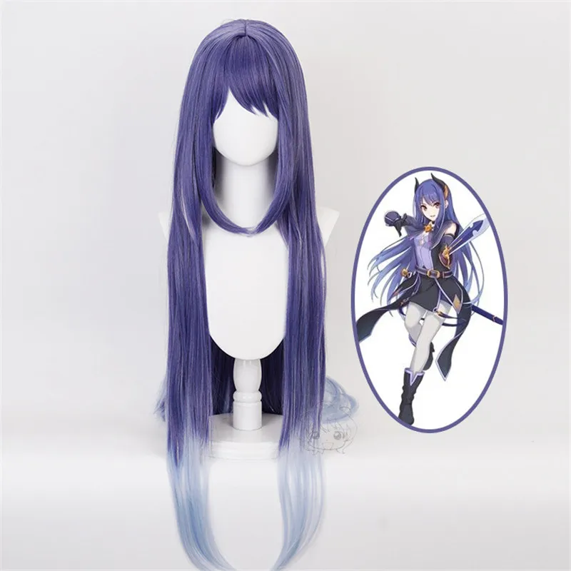

Game Princess Connect! Re Dive Shijo Rei Cosplay Wigs Purple Gray Ombre Long Heat Resistant Synthetic Hair wig Pelucas + Wig Cap