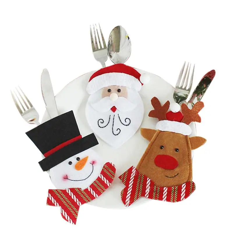 2pcs Beautiful Cute Tableware Cover Creative Christmas Tableware Cover for Home Store
