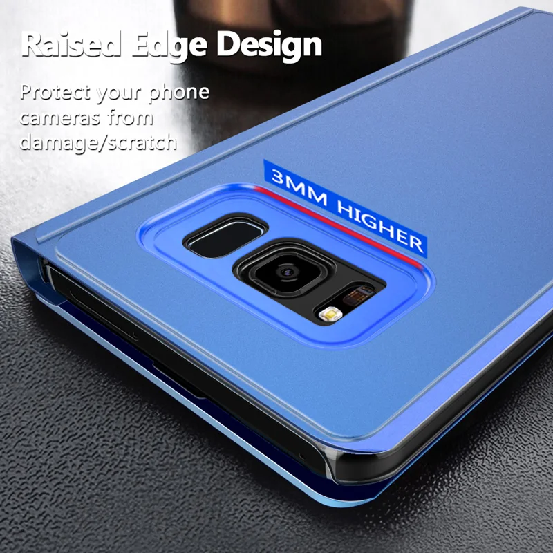 GETIHU 360 зеркальный флип-чехол для samsung Galaxy S10 край S9 S8 S6 S7 Plus чехол для Note 9 8 A8 A7 A5 A3 Coque мобильный чехол для телефона